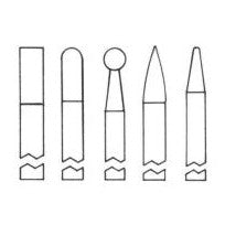 1/4" Head Diameter x 1/4" Shank Diameter 5-pieces Standard Cut Burs Set - Airtek